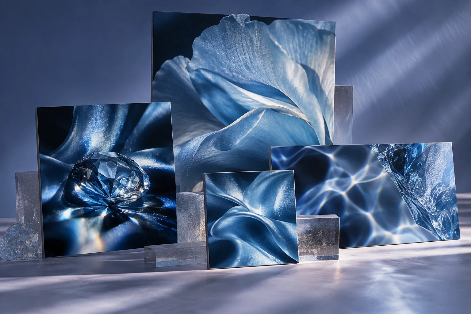 Coordinated portrait, square and landscape photographic campaign panels